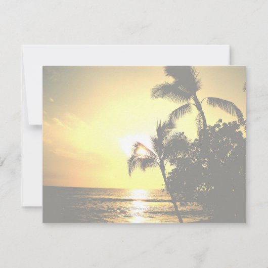 Invitation Coucher du soleil tropical de dîner de répétition (Dos)