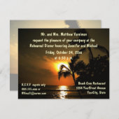 Invitation Coucher du soleil tropical de dîner de répétition (Devant / Derrière)