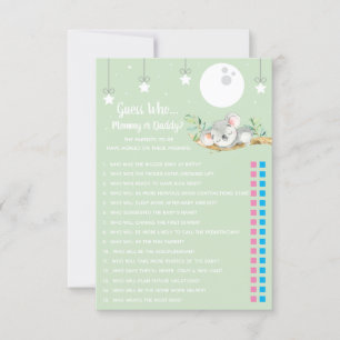 Invitation Coucher Koala Baby shower Devine Qui ?  Invita