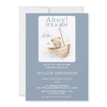 Coucou C'est Un Garçon Teddy Sailboat Fête Prénata