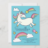 Invitation Coucou Doodle Rainbow Unicorn Stars Anniversaire (Devant)