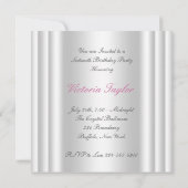 Invitation Coucou rose blanc Photo Sweet 16 Anniversaire (Dos)