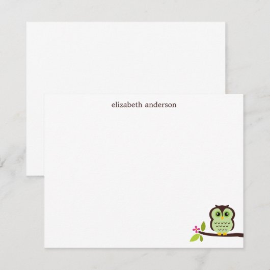 Invitation Coucou vert - Notes de remerciement (Devant / Derrière)