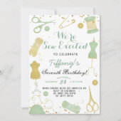 Invitation Coudre Excitée Anniversaire (Devant)