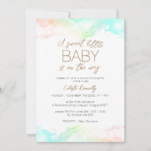 Invitation Couleur arc-en-ciel nuages doux petit Baby shower (Devant)