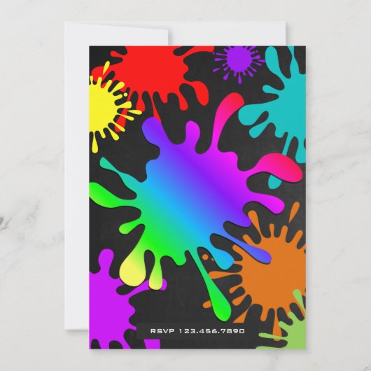 Invitation Couleur arc-en-ciel Slime fête d'anniversaire (Dos)