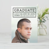 Invitation Couleur arrière modifiée Grille moderne Photo Grad (Debout devant)