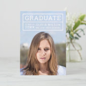 Invitation Couleur arrière modifiée Grille moderne Photo Grad (Debout devant)