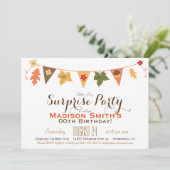 Invitation Couleur automne Feuille Bunthday Surprise Party (Debout devant)