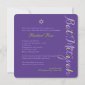 Invitation Couleur Bat mitzvah/DO-IT-YOURSELF PixDezines (Dos)