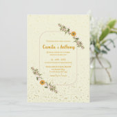 Invitation Couleur Beige Corner Fleur sauvage Boho Rustique (Debout devant)