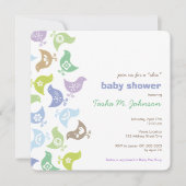 Invitation Couleur Bleu Retro Chicks Baby shower de garçon (Devant)