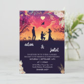 Invitation couleur boho rustique moderne élégant Twilight Mar (Debout devant)