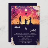 Invitation couleur boho rustique moderne élégant Twilight Mar (Devant / Derrière)