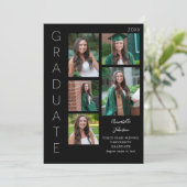 Invitation Couleur brillante - Blanc & Noir Diplômé 6 Multi P (Debout devant)