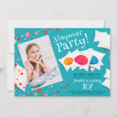 Invitation Couleur Chats Dormir Stwood Slepov Party Photo (Devant)