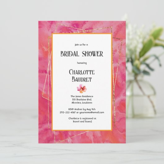 Invitation Couleur chaude moderne (Debout devant)