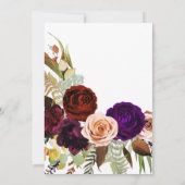 Invitation Couleur Chic Fleurs Bold Verdure Mariage Blanc (Dos)