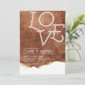 Invitation Couleur cuivre amour mariage simple moderne (Debout devant)