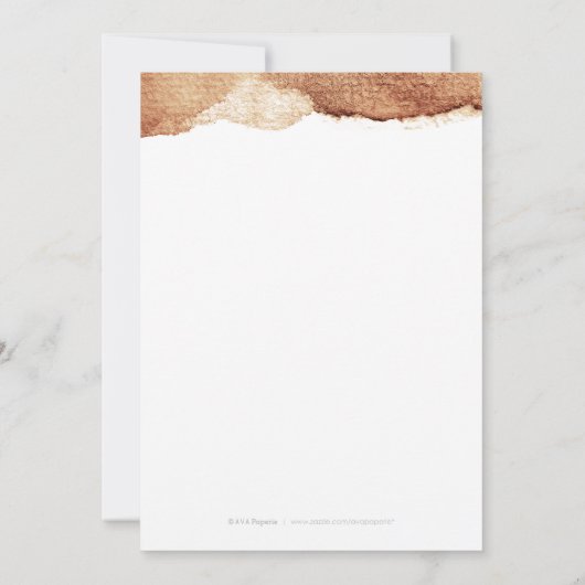 Invitation Couleur cuivre amour mariage simple moderne (Dos)