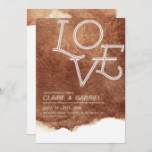 Invitation Couleur cuivre amour mariage simple moderne (Devant / Derrière)