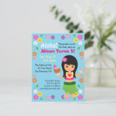 Invitation Couleur Cute Hawaii Hula Girl Luau (Debout devant)