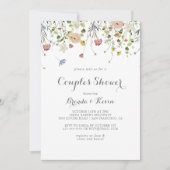 Invitation Couleur Dainty Fleurs Sauvages Couples Douche (Devant)
