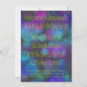 Invitation Couleur Dans La Fête D'Anniversaire Sombre (Dos)