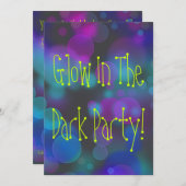 Invitation Couleur Dans La Fête D'Anniversaire Sombre (Devant / Derrière)