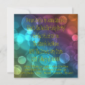 Invitation Couleur Dans La Fête D'Anniversaire Sombre (Dos)