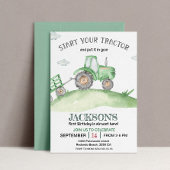 Invitation Couleur d'aquarelle 1er anniversaire du Tracteur v