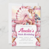 Invitation Couleur d'aquarelle Carousel (Devant)