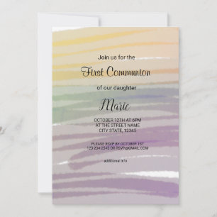 Invitation Couleur d'aquarelle colorée abstrait ajouter le no