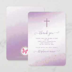 Invitation Couleur d'aquarelle croisée communion