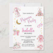 Invitation Couleur d'aquarelle de la fête du pyjama (Devant)