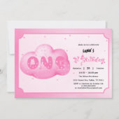 Invitation Couleur d'aquarelle de la police de chats rose Clo (Devant)