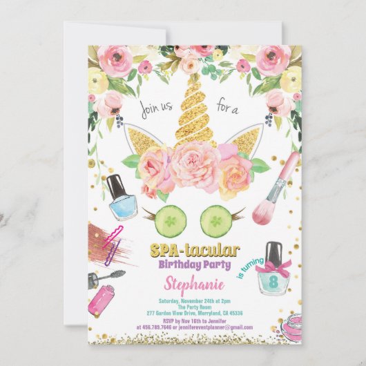 Invitation Couleur d'aquarelle de l'invitation à la fête d'sp (Devant)