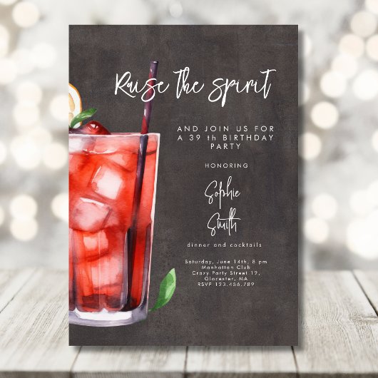 Invitation Couleur d'aquarelle de soirée cocktail