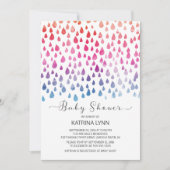 Invitation Couleur d'aquarelle Raindrop Baby shower neutre (Devant)
