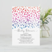 Invitation Couleur d'aquarelle Raindrop Baby shower neutre (Debout devant)