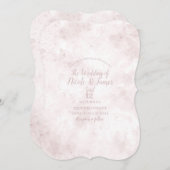 Invitation Couleur d'aquarelle rose pâle Mariage de verre mod (Devant / Derrière)