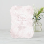 Invitation Couleur d'aquarelle rose pâle Mariage de verre mod (Debout devant)
