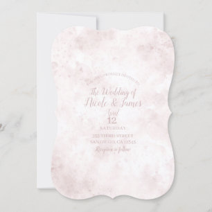 Invitation Couleur d'aquarelle rose pâle Mariage de verre mod