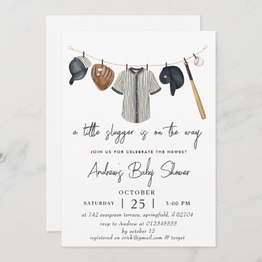 Invitation Couleur d'aquarelle simple de Baby shower de base- (Devant / Derrière)