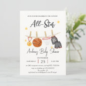 Invitation Couleur d'aquarelle simple personnelle du baby sho (Debout devant)