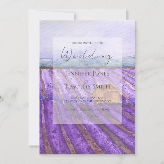 Invitation couleur d'aquarelle violette (Devant)