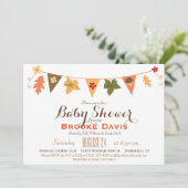 Invitation Couleur d'automne Feuille Baby shower de drapeau (Debout devant)