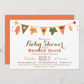 Invitation Couleur d'automne Feuille Baby shower de drapeau (Devant / Derrière)