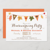 Invitation Couleur d'automne Feuille Drapeau Drapeau Fête de  (Devant / Derrière)