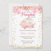 Invitation Couleur d'baby shower citrouille de fille rose (Devant)